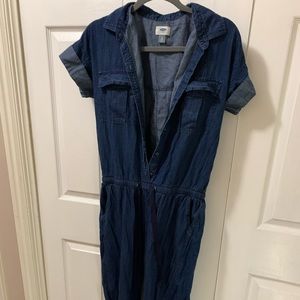Old navy light denim jumpsuit size m tall blue